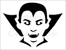 Vampire Dracula Stencil Halloween Pumpkin Carving 8.5"x11" Reusable Sheet S757