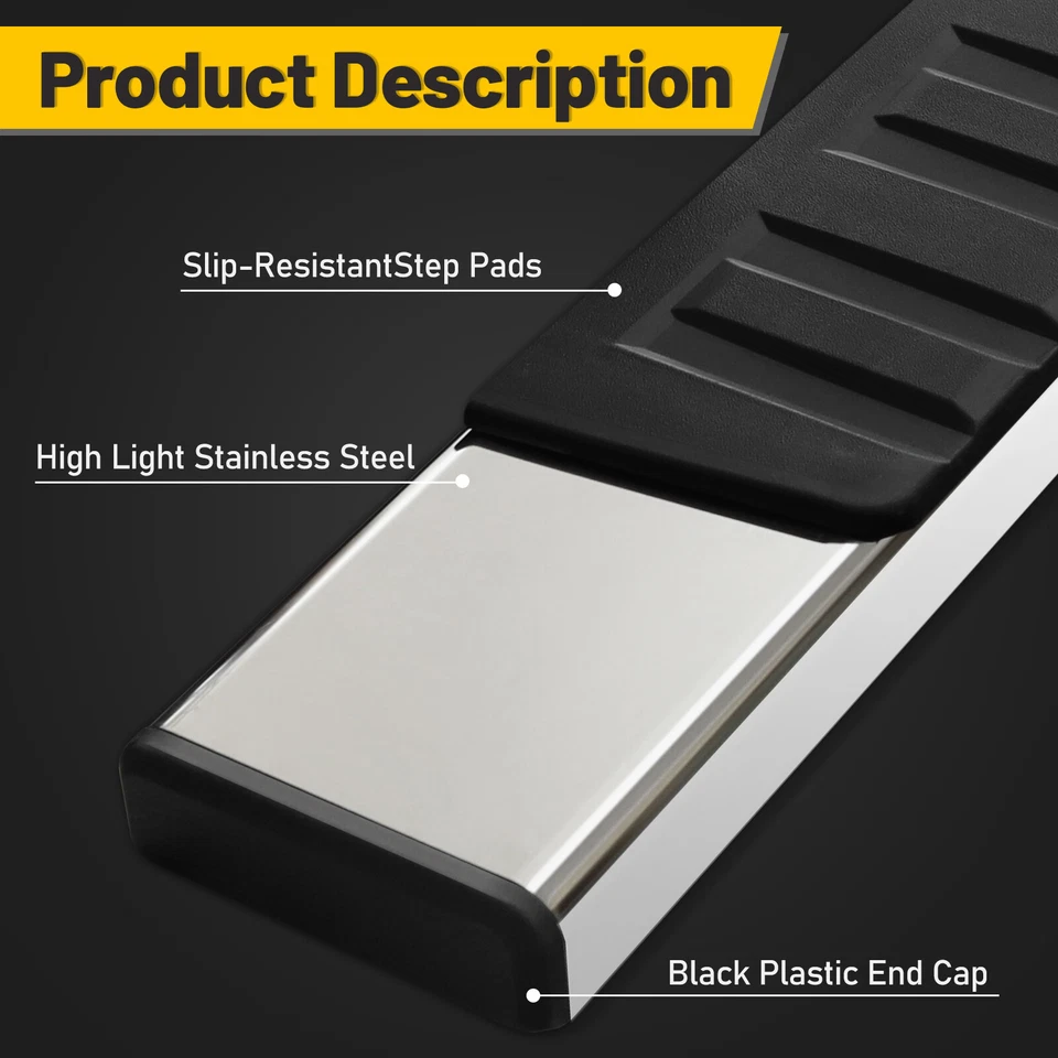 Running Boards For 1999-2016 Ford F250 Super Duty Crew Cab 6" Nerf Bar Side Step - Image 4 of 4