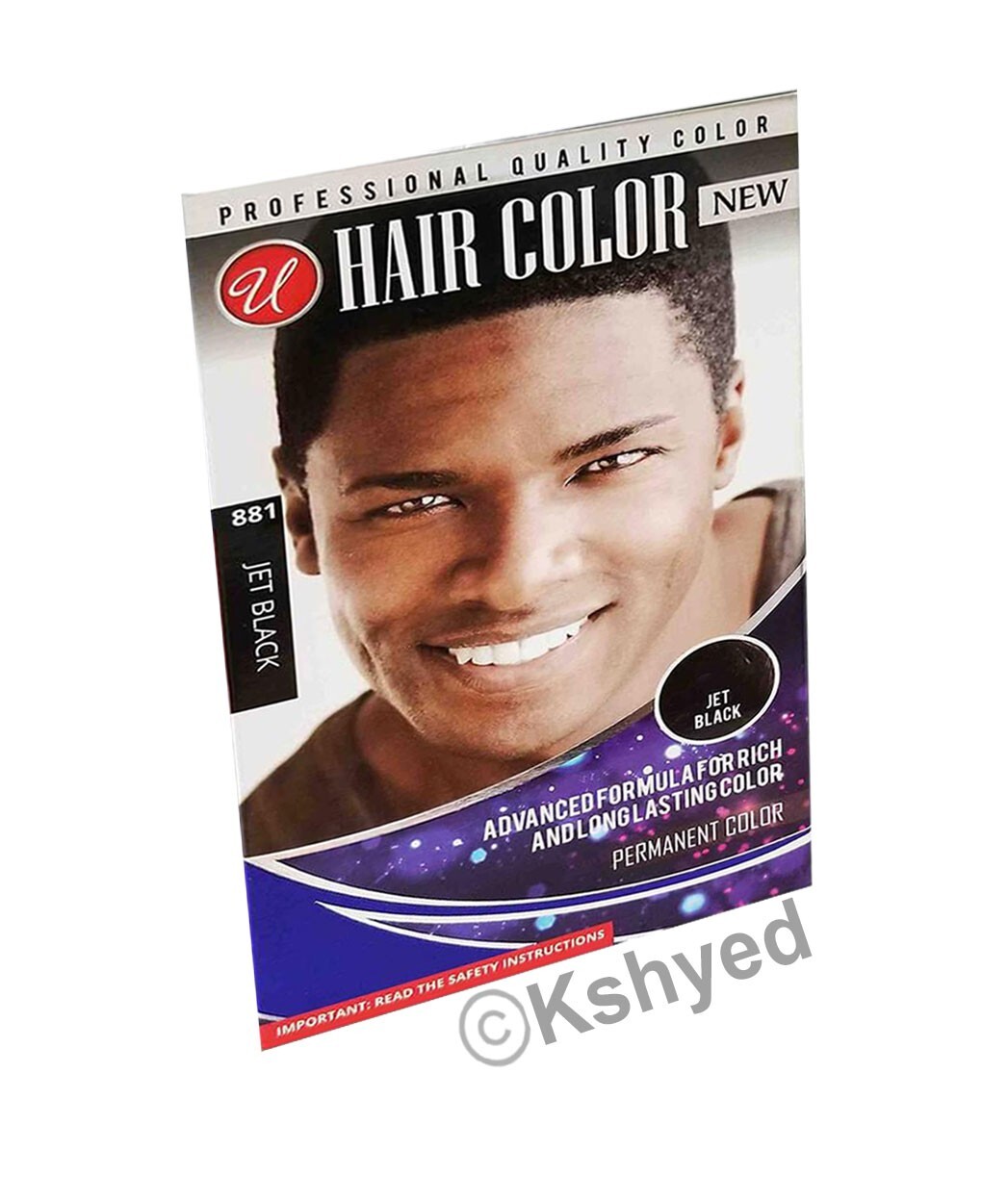 Men's Jet Black Hair Color and Beard Dye 5 minute Permanent Professional (2 PK)