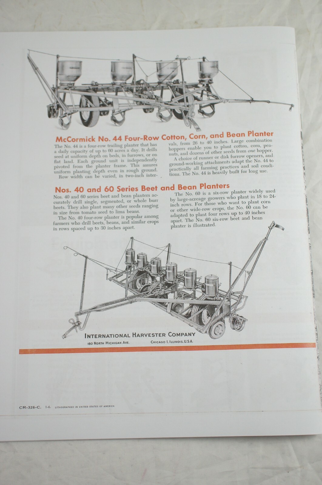 IH McCormick Corn Planters Brochure 