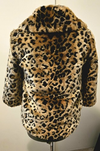 Billabong Designer's Closet LEOPARD PRINT Faux Fur Jacket Small, New No Tags - Picture 3 of 9