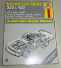 Repair Manual Mercedes Benz R107 C107 W116 350 450 SE SL SLC SEL, 1971-1980