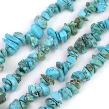 Turquoise Howlite Chip Beads 32” Strand 5~8mm Jewelry Making Bulk Loose
