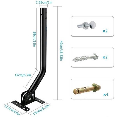 Leadzm J Mount Mast Outdoor TV Antenna Satellite Dish Extender Bracket J-Pole