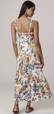 Farm Rio Greek Garden Linen Blend Printed Midi Dress Size XS | eBay