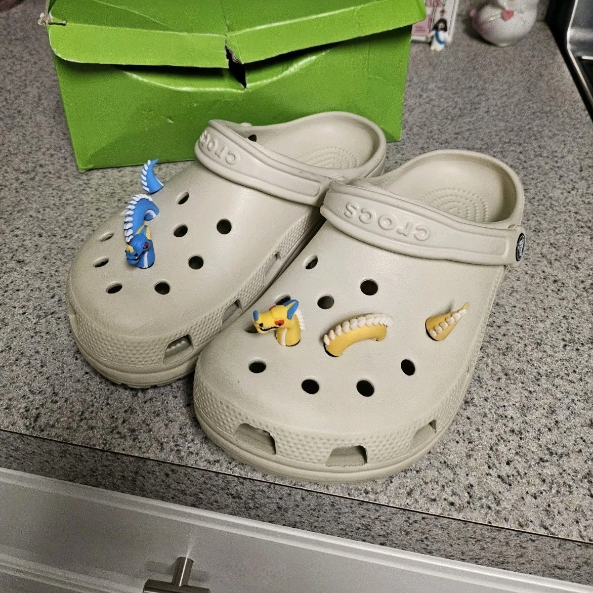 CROCS Beige Classic Clog-Style Slip-On Sandals Crocs Classic Clog Unisex Slip On Ultra Light Water-Friendly  main image 3