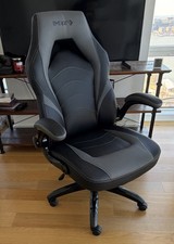 Staples Emerge Vortex Bonded Leather Ergonomic Gaming Chair, Black and Gray 2