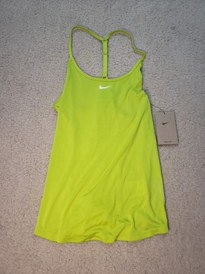 New With Flaw Nike Dri-Fit Neon Lime T-Back Tank Top Cyber Rave Indy Size medium