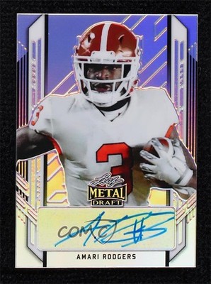 2021 Leaf Metal Draft Portrait /99 Amari Rodgers #PA-AR1 Rookie Auto RC 0c6