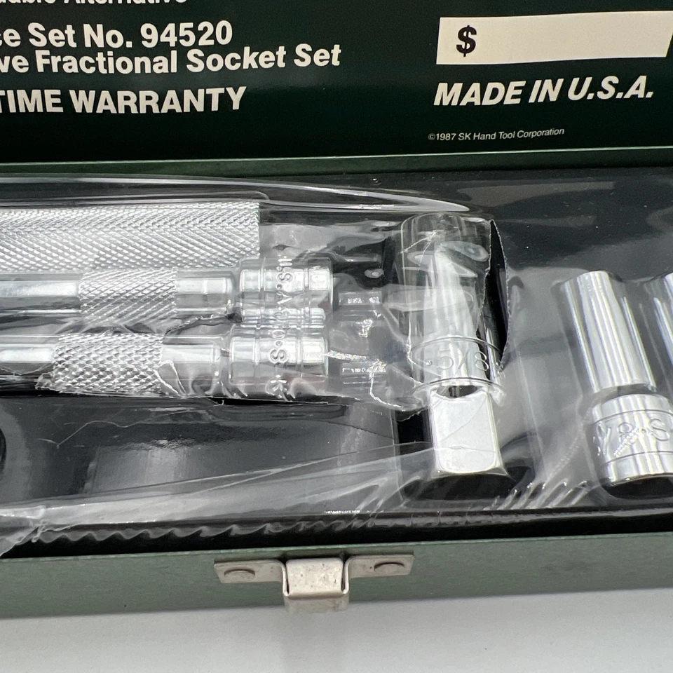 VINTAGE S-K TOOLS 18-pc. 3/8" DRIVE SAE SOCKET SET Long & Short 94520, USA - Image 4 of 4