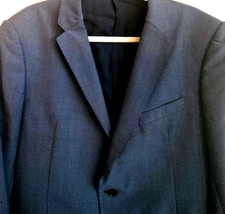 Armani Collezioni M Line Men's -42 Wool Blazer Jacket Single-Breasted Gray Blue