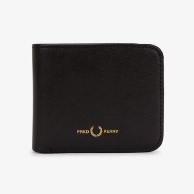 Fred Perry Smooth Leather Bifold Wallet Black