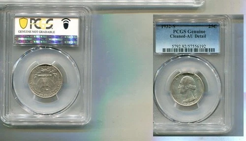1932 S WASHINGTON SILVER QUARTER PCGS AU CL 6684T