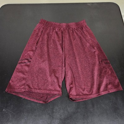Real Essentials Athletic Basketball Stretch Shorts Men's Small Burgundy Red