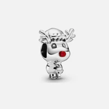 Authentic Pandora Rudolph The Red Nose Reindeer Silver Charm 799208C01