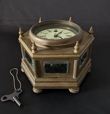 Antique Spring-driven table clock ship's Handpainted Dial 3kg