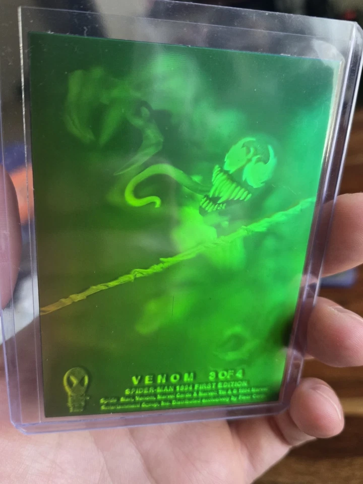 RARE 1994 FIRST EDITION MARVEL COMICS VENOM HOLOGRAM CARD W/ ERROR! SPIDER-MAN - Image 2 of 4