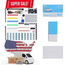 Electronic Fun Kit Bundle with Breadboard Cable Resistor, Capacitor, LED, Pot...