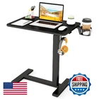 Tangkula Mobile Standing Desk Pneumatic Height Adjustable Rolling Desk Cup Hook