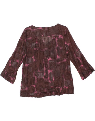 J. CREW Womens Abstract Pattern Blouse Top US 10 Large Brown CK70 - Picture 2 of 4