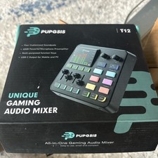 PUPGSIS T12 Gaming Audio Mixer USB-C Sound Card w/ Sound Pads
