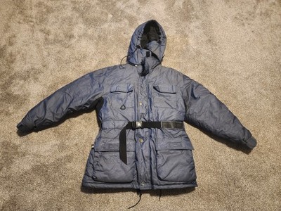 First Down Parka Jacket Mens Medium Gray Goose Down Hiking Gorpcore Y2K Vintage