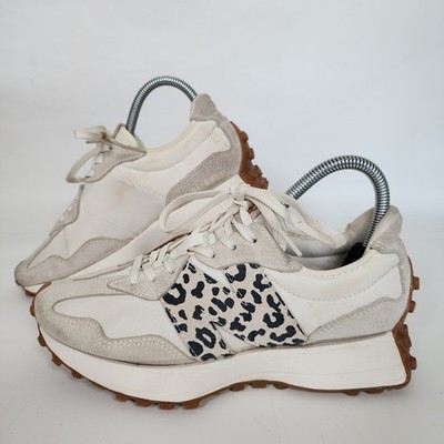 New Balance 327 Damen-Canvas-Wildledersneaker   cremeweiß Leopardenmuster   4,5 UK