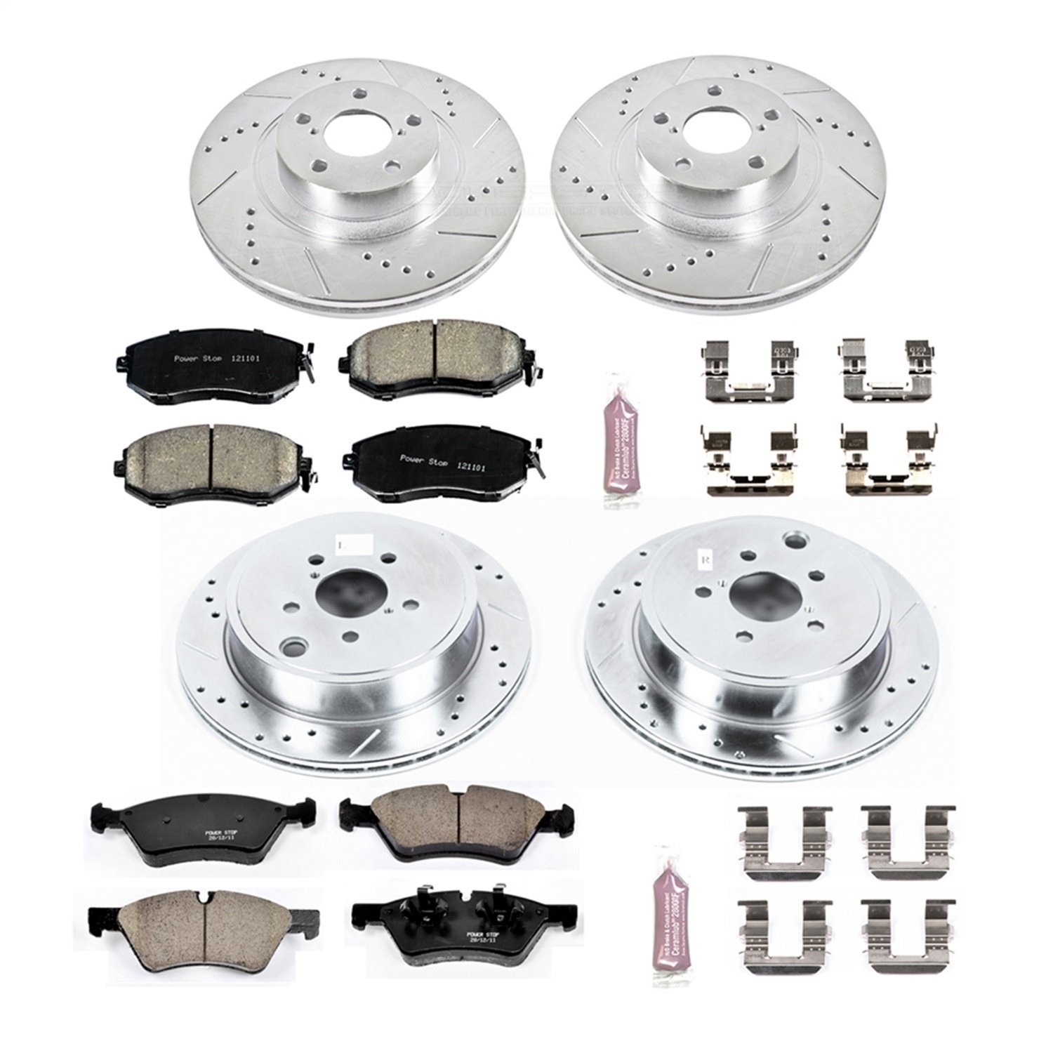 Power Stop K6164 Z23 Evolution Sport Performance 1-Click Brake Kit Front/Rear