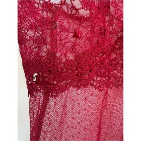 La Perla Red Lace Lingerie Satin Waist Sheer Small 2 Sexy Nighty Dress Babydoll