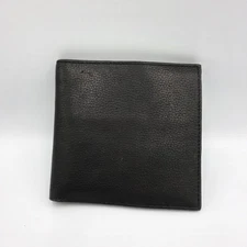 Men's Black Genuine Leather Wallet With Clear Plastic Photo Insert 4.25" x 4.50"