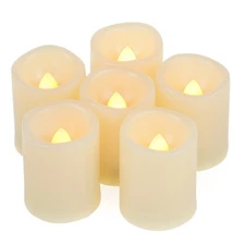 Battery Operated Flameless Votive Candles with Timer Flickering Fake Electric...