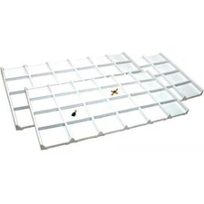 3 White Faux Leather 24 Compartment Display Tray Insert