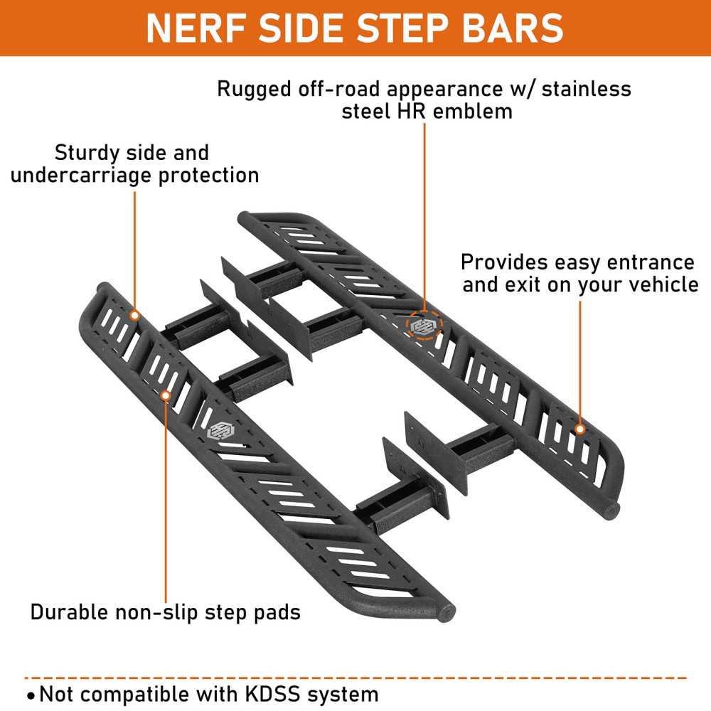 2Pcs Black Steel Nerf Side Step Bars Running Board for Lexus GX470