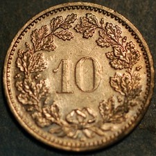 Switzerland 10 Rappen 1987 KM# 27