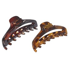 2 PCS French Slim Hair Claw Clip Tortoise Shell Brown Savana Fits 2-3/4 Inch