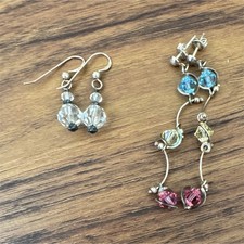 2 Sets of Crystal Dangle Earrings
