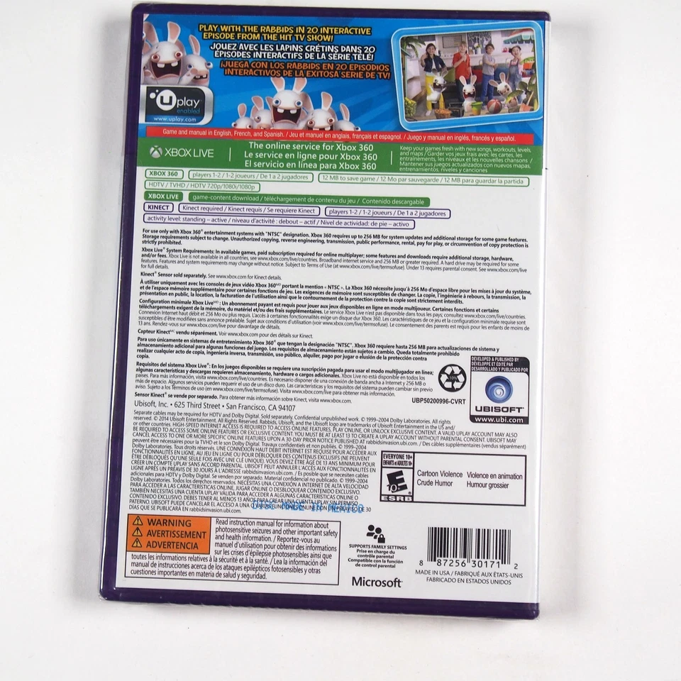 Rabbids Invasion Xbox 360 Kinect Sealed Bilingual NTSC Ubisoft Brand New -Sealed - Image 2 of 4