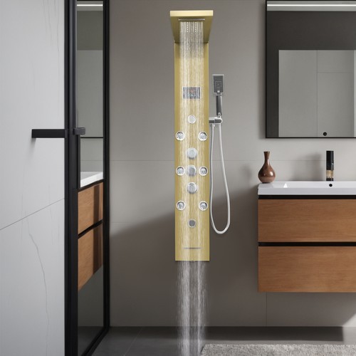 6-in-1 Led Shower Panel, Smart Shower Panel Mechanism With Led Display