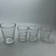 Lot Of 4 Vintage 1900’s Glass World's Dispensary Medical Association Dosage Cup