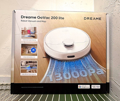 Dreame GoVac 200 lite Robot Vacuum Mop, Mapping, Alexa/Google, White