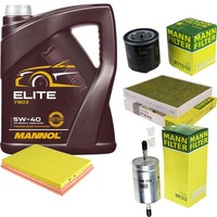 Mann Inspektionspaket Filterset 5L Mannol Elite 5W-40 FüR VW Fox 1.4