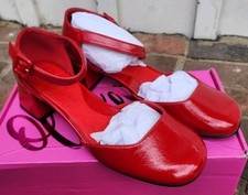 Olivia Miller Women's Ascendant Ankle Strap Sandals Heels Shoes, Red, Size 9M