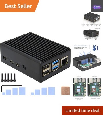 Aluminiumgehäuse für Raspberry Pi 4 Model B - Passive Kühlung & Kühlkörper inklusive