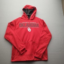 Oklahoma Sooners Men's Top Of The World Red Hoodie Medium No Drawstrings