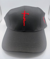 Black/Red Adjustable Baseball Cap Hat, Solid,...