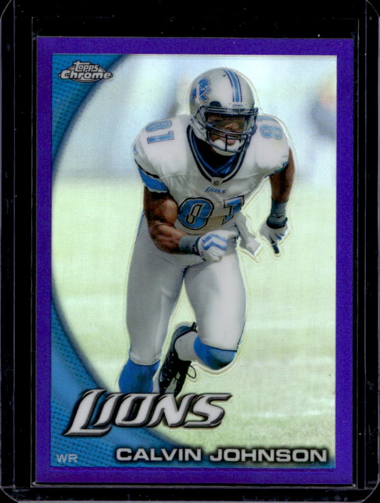 2010 Topps Chrome Calvin Johnson Purple Refractor #/555 Lions