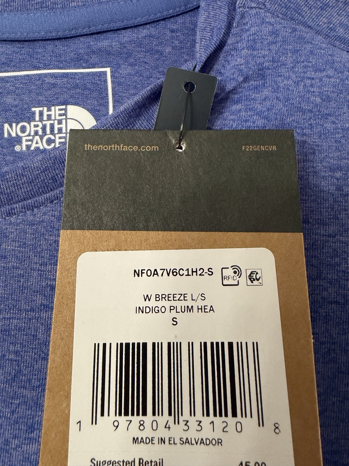 The North Face Women's Breeze Long Sleeve Indigo Plum Heather T-Shirt Size S NWT thumbnail 3