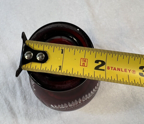 Vintage Czech Bohemian Cranberry Red Cut to Clear Decanter (NO TOPPER) - Picture 5 of 15
