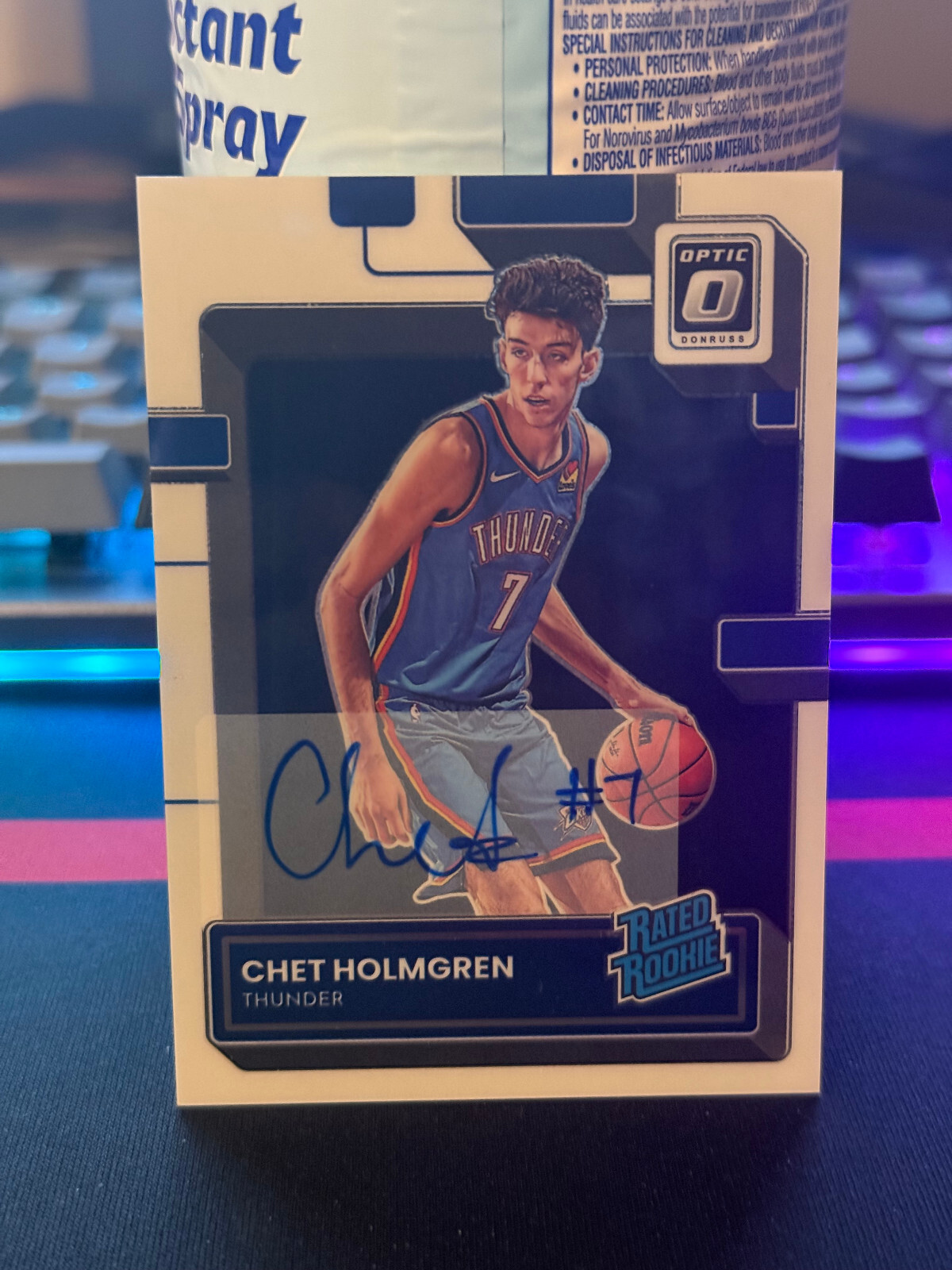 2022-23 Donruss Optic Chet Holmgren Rated Rookie AUTO RC Thunder #208
