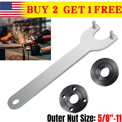 5/8''-11 Angle Grinder Spanner Wrench Flange Lock Nut Set For Dewalt Milwaukee US